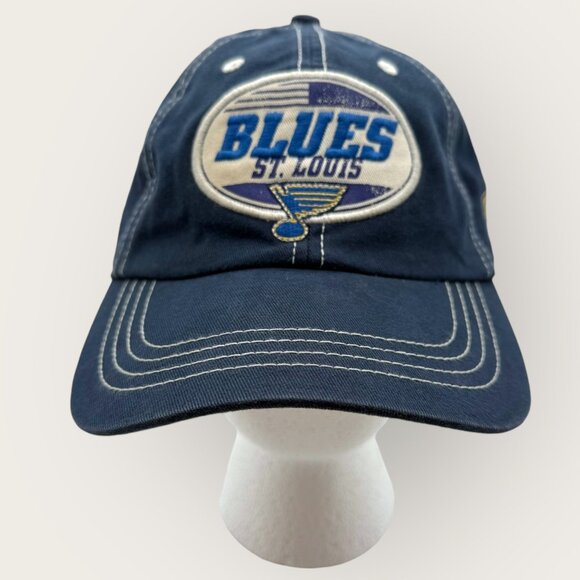 St. Louis Blues NHL Adjustable Navy Baseball Cap Embroidered Logo Hockey Hat - Picture 1 of 7
